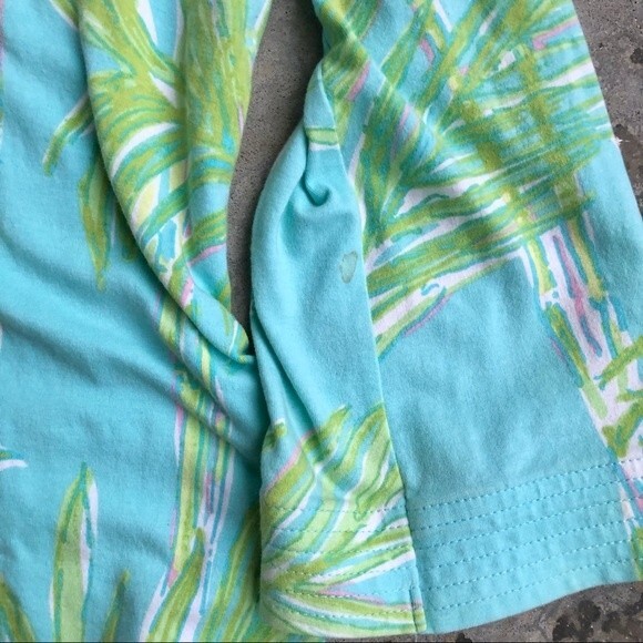 Lilly Pulitzer Joy Top Knit Tunic Big Bam Bamboo Printed Green Blue S - Picture 4 of 5